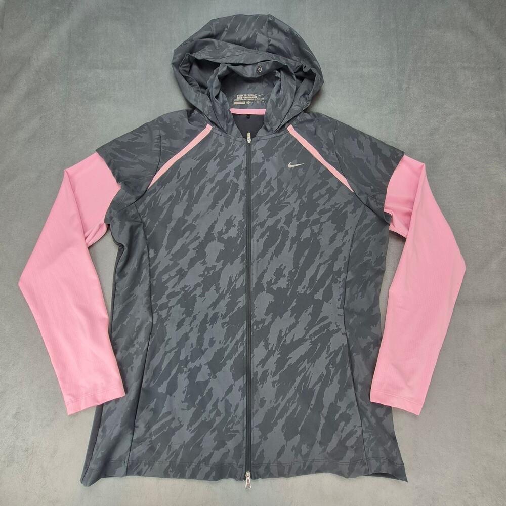 Nike Golf Performance Tour Athleisure Full Zip Convert Hooded Jacket Gray XL